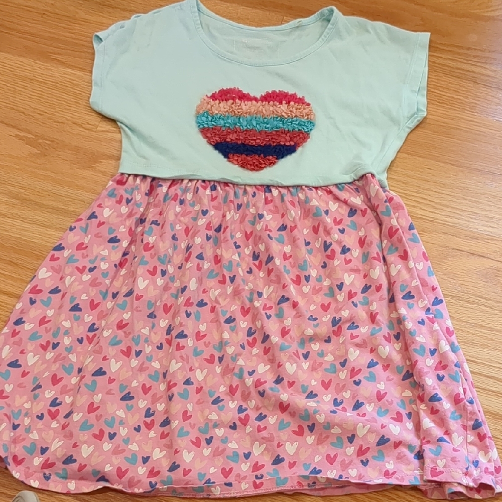 Charming Pink Heart Kids Dress
